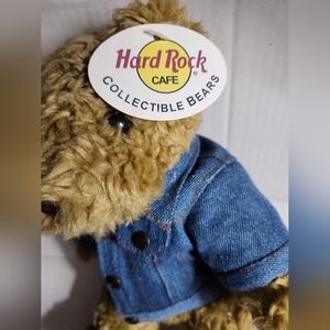 Hard Rock Cafe Collectible Bear in Denim Jacket